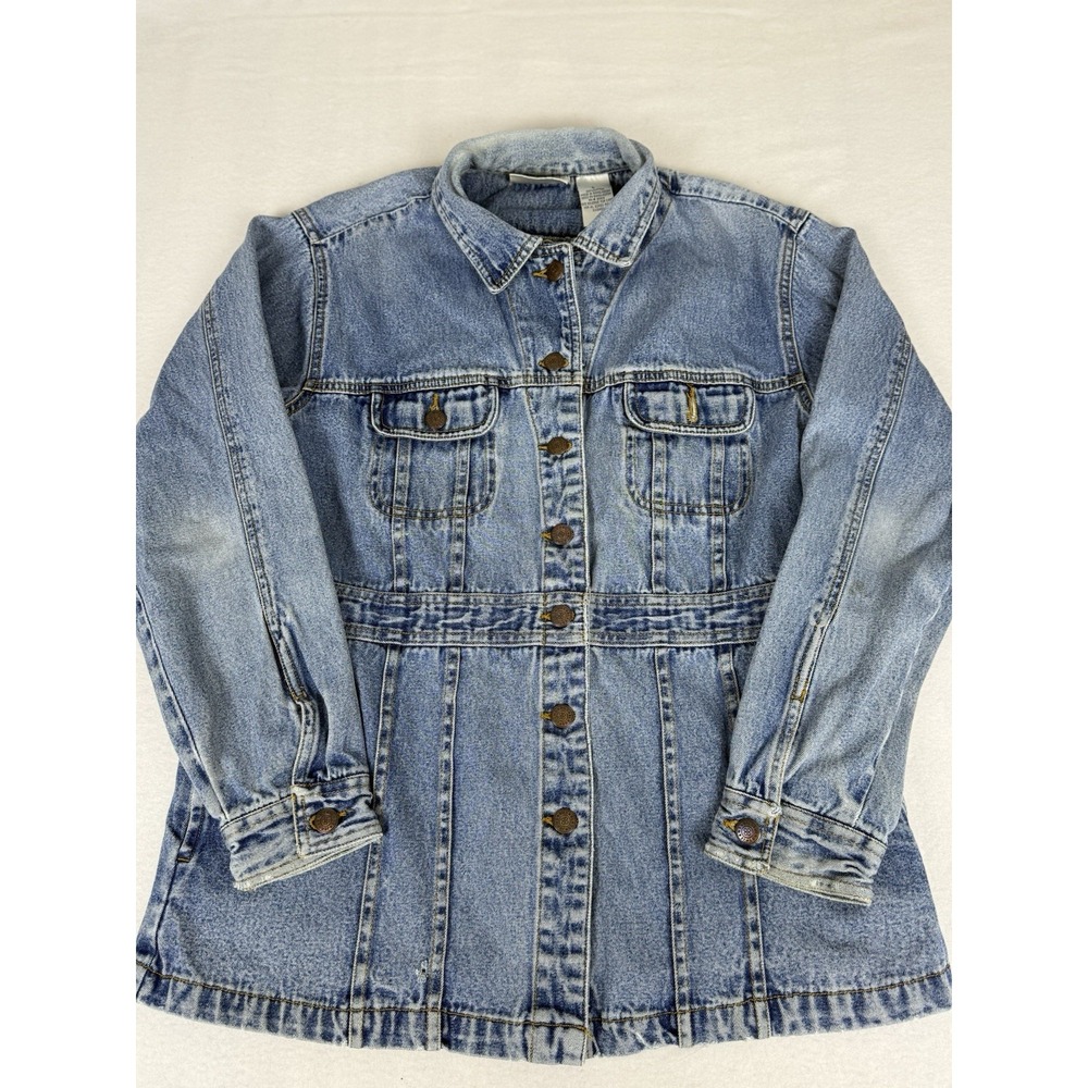 Vintage Bill Blass Jean Jacket Womens Large Blue Denim Medium‎ Washed 90's